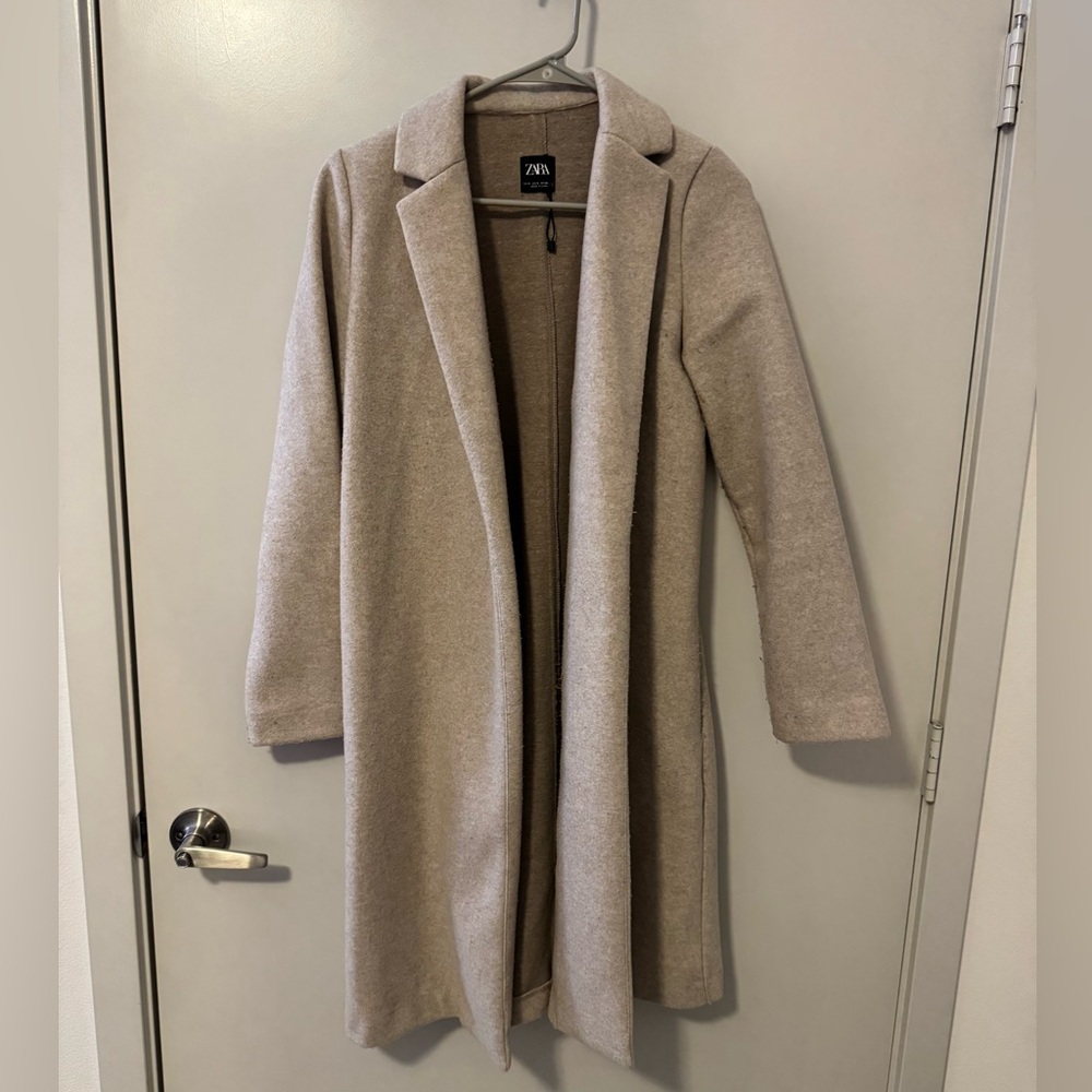 Zara Taupe Knitwear coat